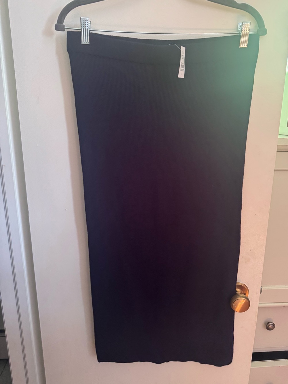 LOFT Dark Blue Ribbed Knit Skirt size large NWT